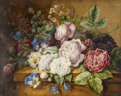 Fleurs sur un rebord, 1814 - Ernestine Panckoucke